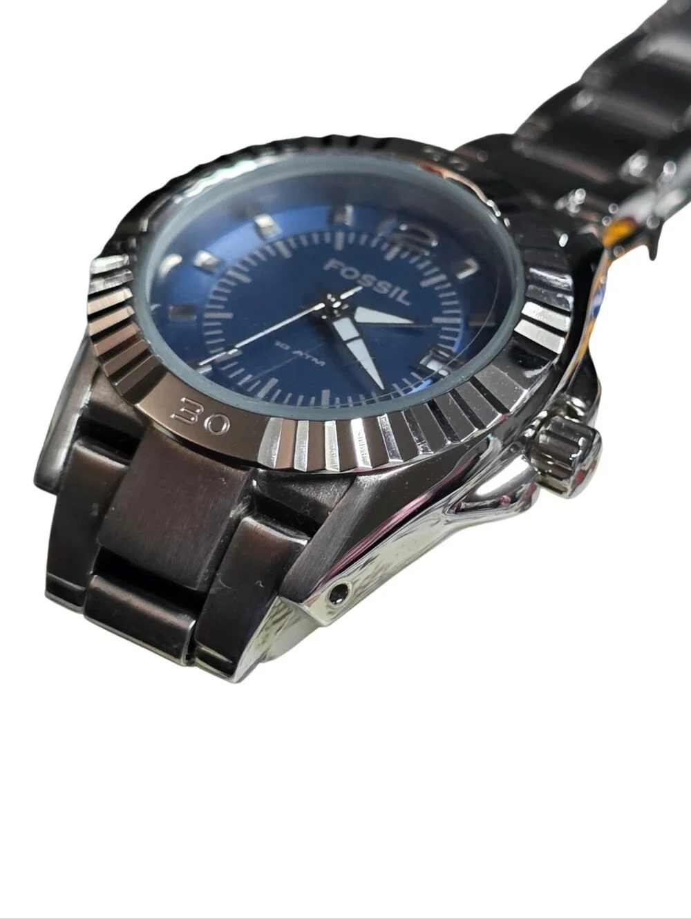 Dolan Geiman With FOSSIL 2010 Womens Watch Blue Face. BRAND NEW (DEAD BATTERY)